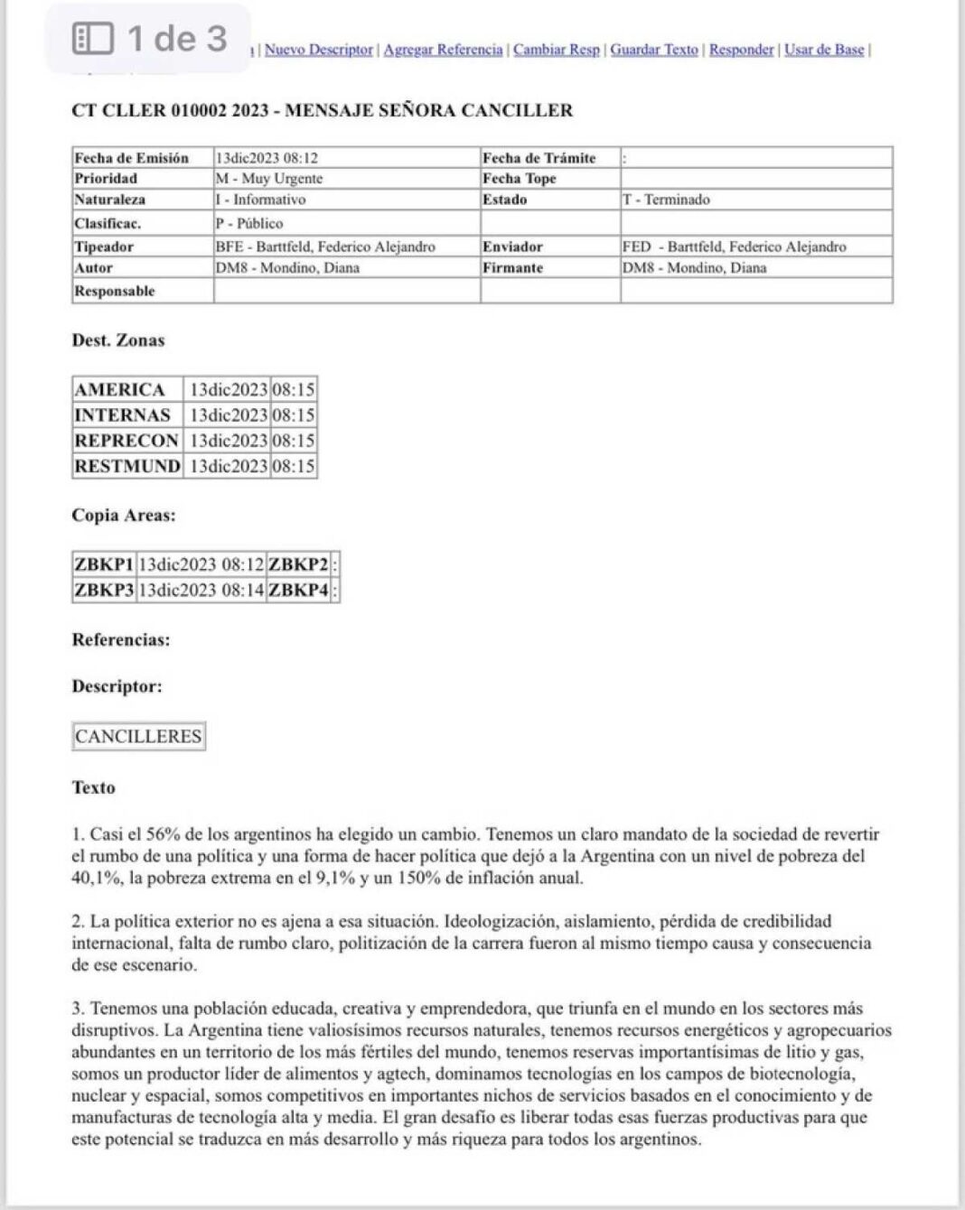 diana-mondino-marco-los-lineamientos-de-su-gestion-a-los-embajadores:-critico-la-ideologizacion-y-la-herencia-recibida-de-los-k