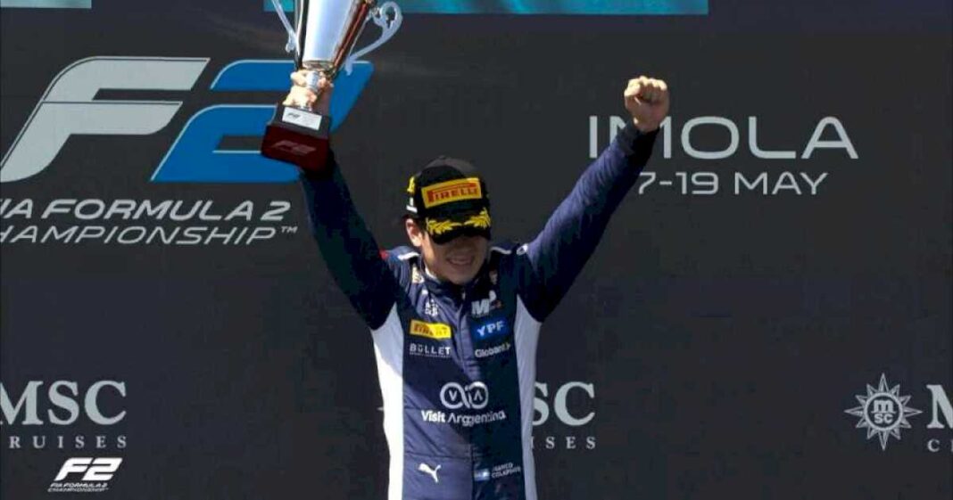 formula-2:-franco-colapinto-paso-a-un-rival-en-la-ultima-vuelta-con-una-maniobra-al-filo-y-logro-un-gran-triunfo-en-la-sprint-de-imola