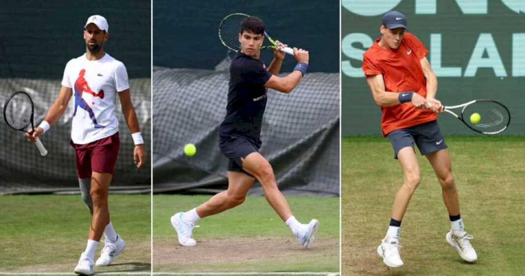 wimbledon-pone-primera-con-djokovic,-alcaraz-y-sinner-en-busca-de-records-ineditos