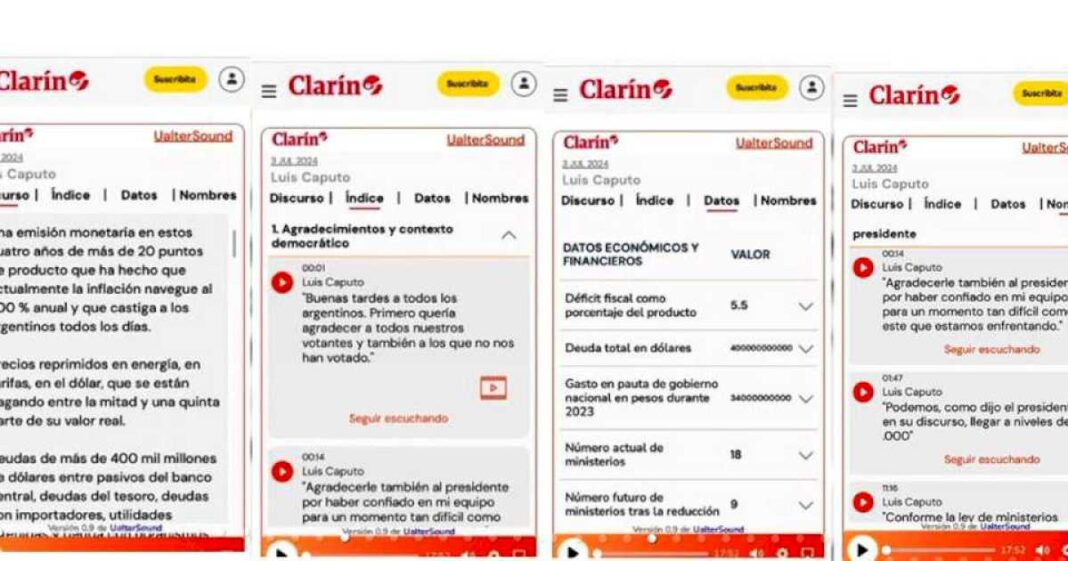 clarin-digital:-llega-ualtersound,-la-plataforma-de-ia-que-convierte-discursos-en-textos,-permite-segmentar-el-analisis-y-crear-piezas-para-compartir-en-redes