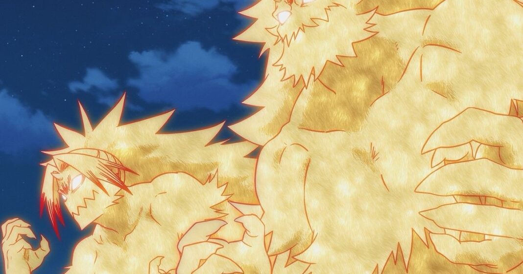 Póster del capítulo 4 de Daemons of the Shadow Realm con los personajes Yuru y sus guardianes Hidari y Migi