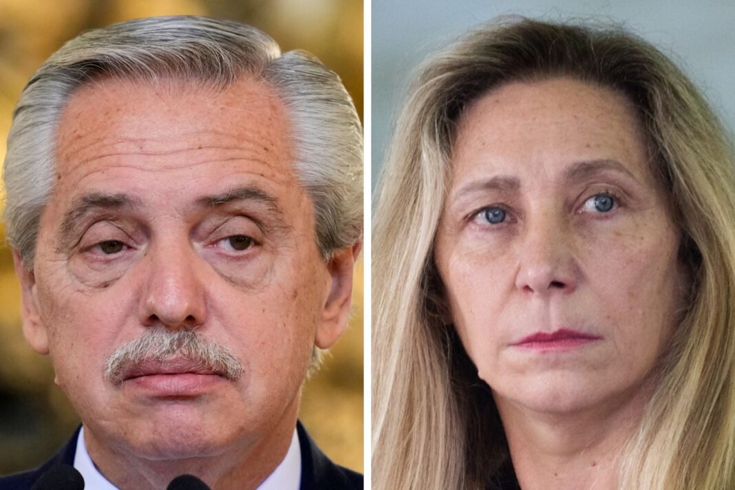 Alberto Fernández durante una conferencia de prensa