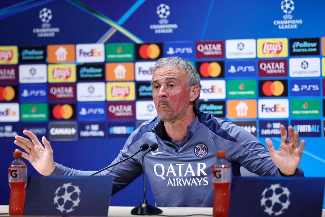 Luis Enrique y Vincent Kompany en conferencia de prensa previa al partido PSG vs Bayern Munich por Champions League