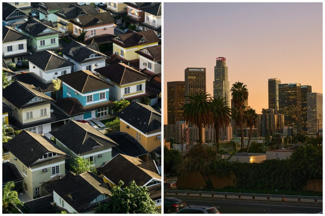 Viviendas en construcción en el centro de Los Ángeles