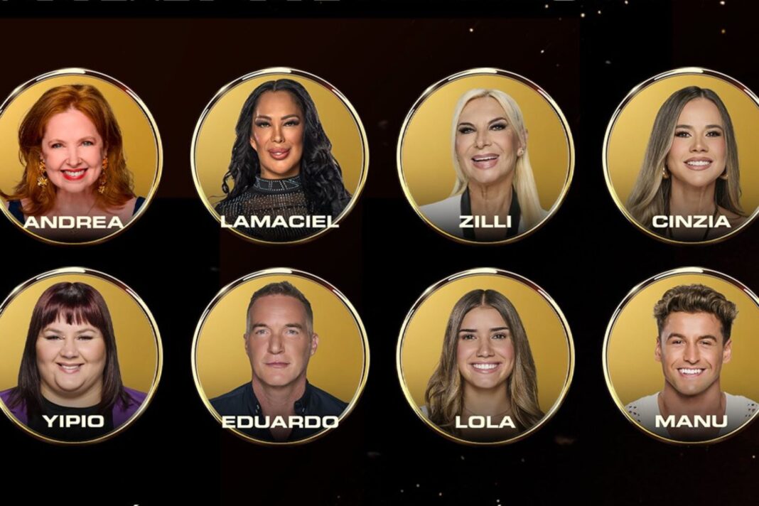 Participantes de Gran Hermano Generación Dorada durante una gala en el estudio de Telefe.