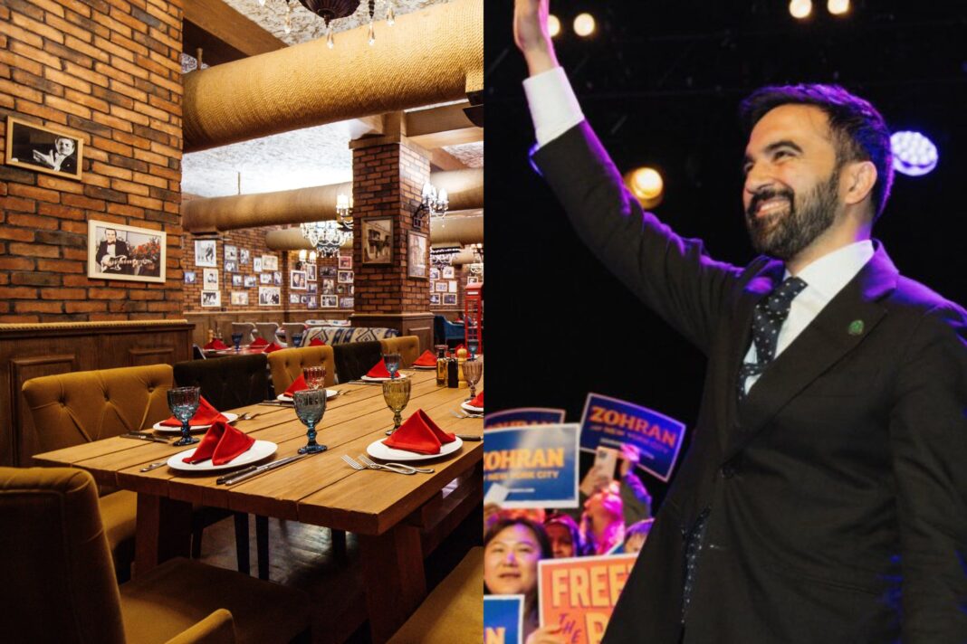 Ilustración de un teléfono móvil mostrando una aplicación de delivery con símbolos de alerta y monedas.