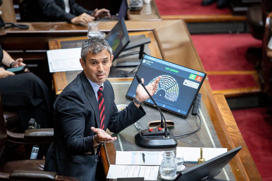 Sesión del Congreso argentino con legisladores debatiendo sobre las PASO
