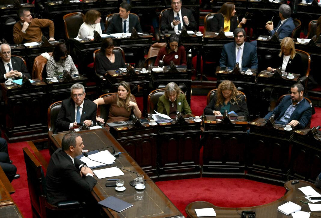Guillermo Adorni durante su informe de gestión en el Congreso