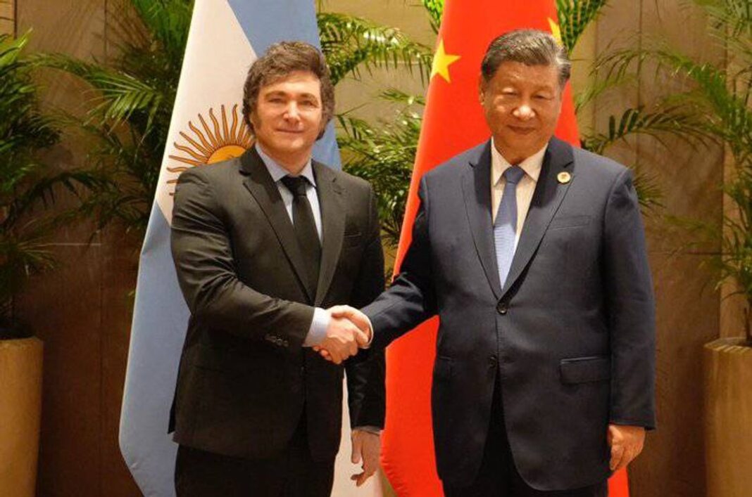 Javier Milei y Xi Jinping en reunión bilateral