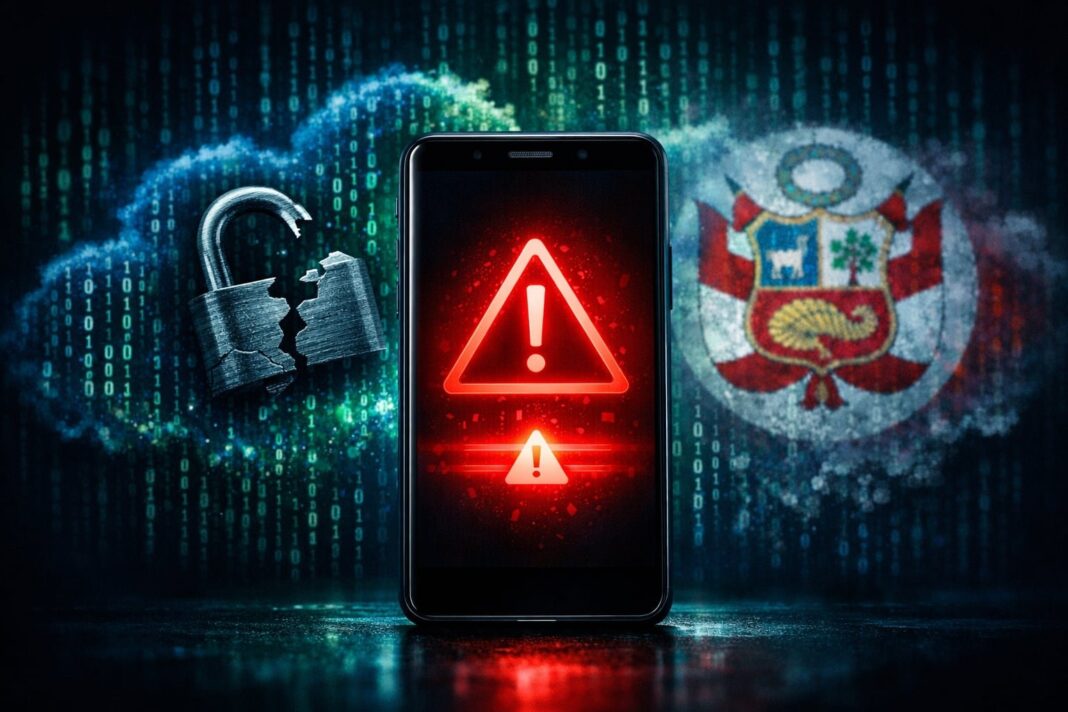 Captura de pantalla de alerta falsa de terremoto enviada por Deface Perú a través del sistema Sismate