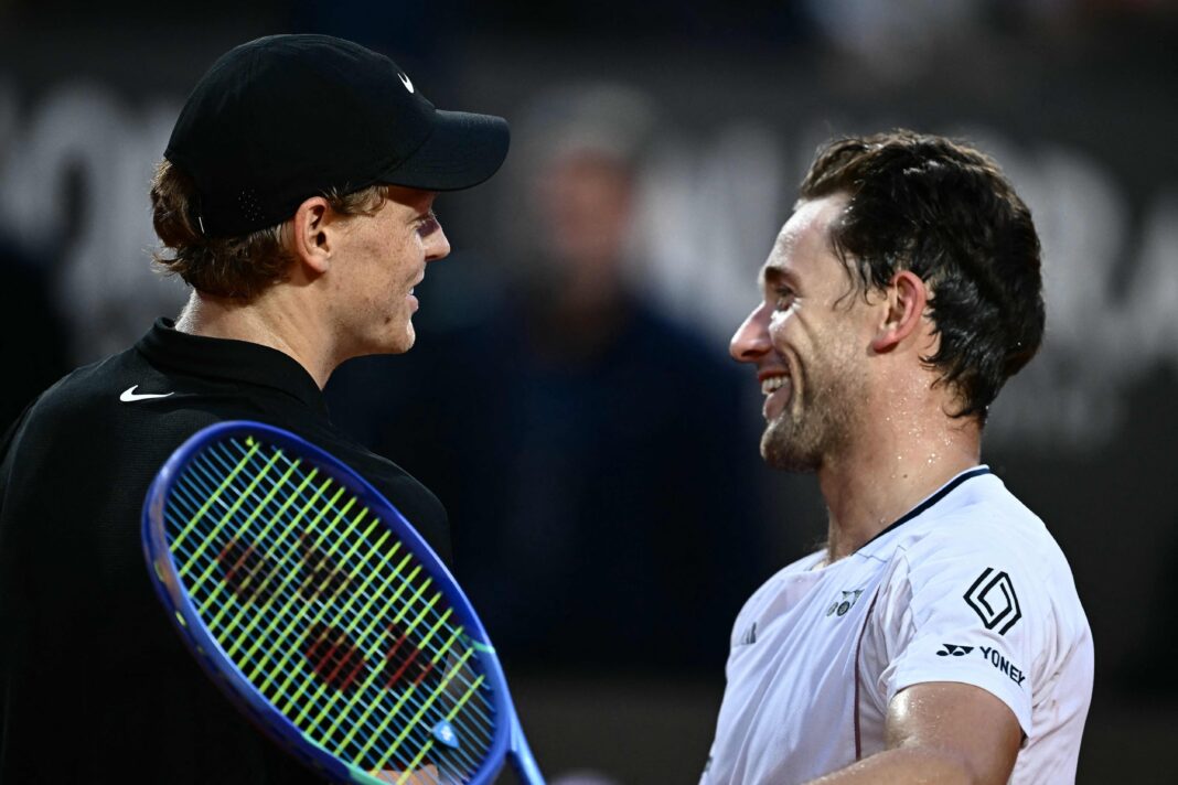 Jannik Sinner y Casper Ruud en la final del Masters 1000 de Roma 2026