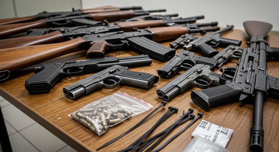 Afiche de búsqueda de prófugos por tráfico de armas