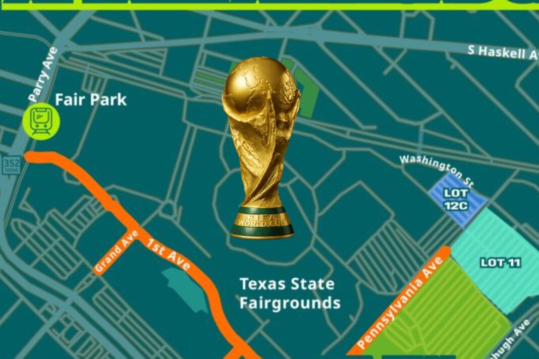 Mapa con cortes de tránsito en Dallas y Houston por Mundial 2026