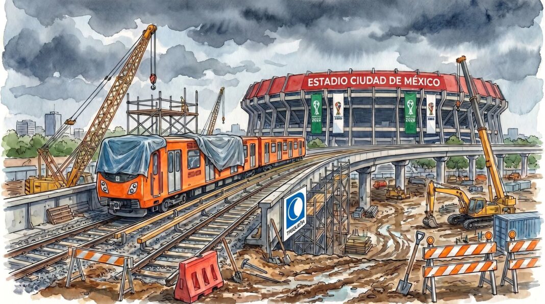 Estación del Metro de la Ciudad de México con obras inconclusas