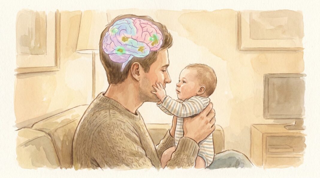 Ilustración de cerebro humano con redes neuronales