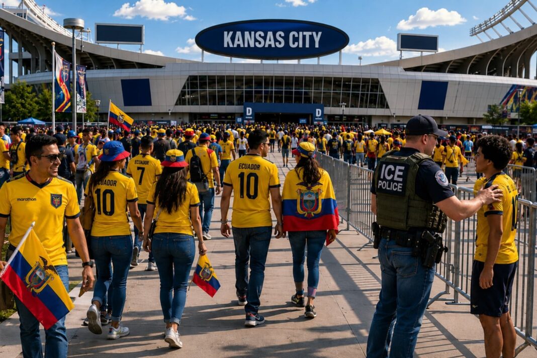Estadio Arrowhead en Kansas City durante un partido de fútbol del Mundial 2026