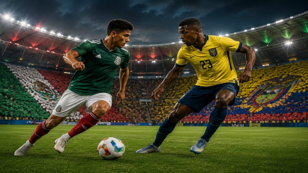 Imagen del partido entre México y Ecuador en el Estadio Ciudad de México