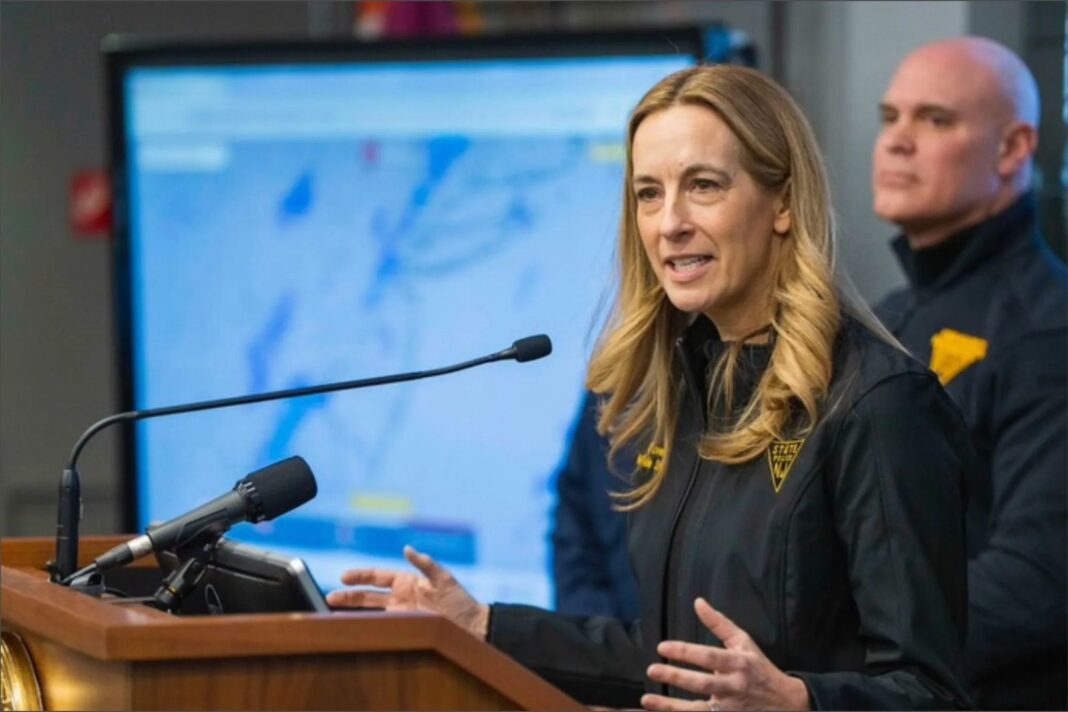 Gobernadora Mikie Sherrill en conferencia de prensa sobre regulación de centros de datos en Nueva Jersey