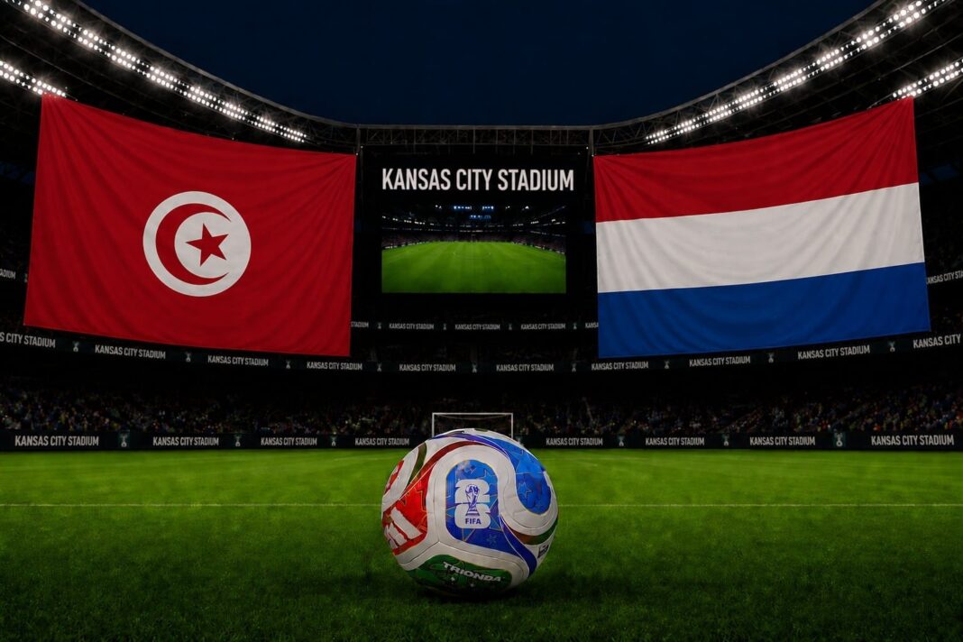 Escudos de las selecciones de Túnez y Países Bajos previo al partido del Mundial 2026