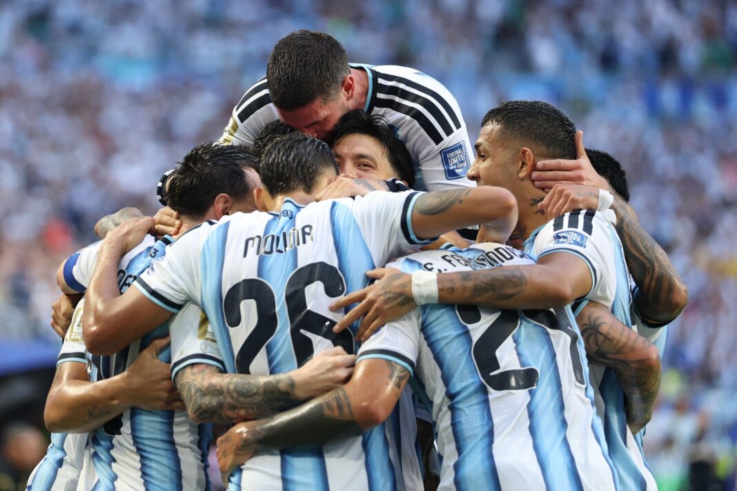 Jugadores de la selección argentina en la previa de la final del Mundial 2026