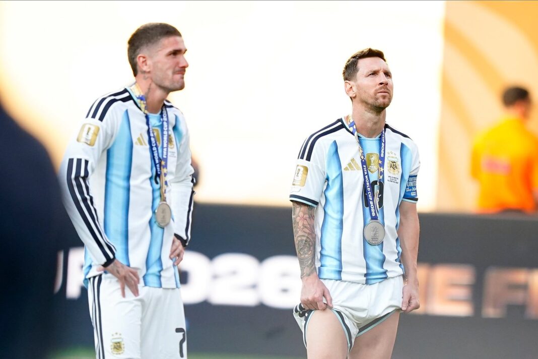 Jugadores de la selección argentina durante la final del Mundial