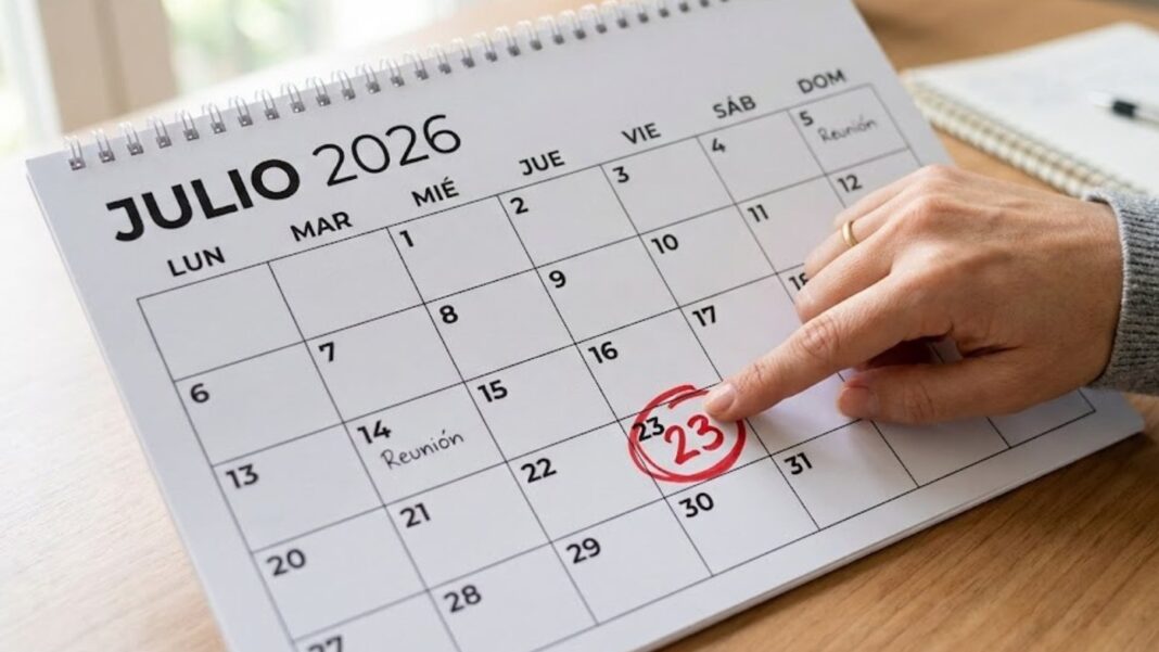 Calendario con feriados nacionales 2026 y logotipo de Sunafil
