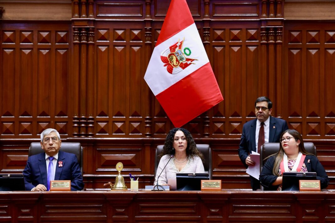 Cecilia Chacón durante sesión de la Junta Preparatoria de la Cámara de Diputados