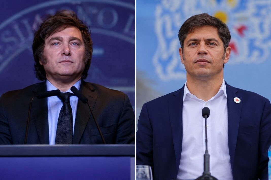 Gráfico de barras con intención de voto: peronismo 25%, LLA 24%, indecisos 22%