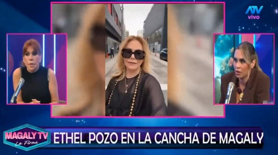 Ethel Pozo durante entrevista con Magaly Medina