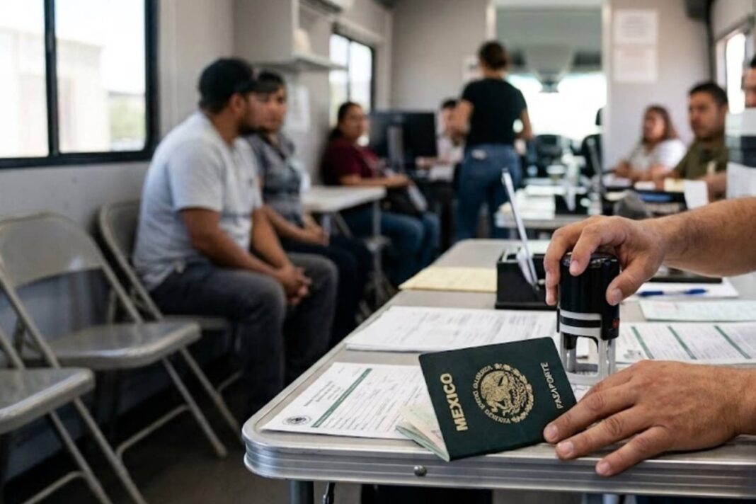 Unidad móvil del consulado sobre ruedas de México en Texas