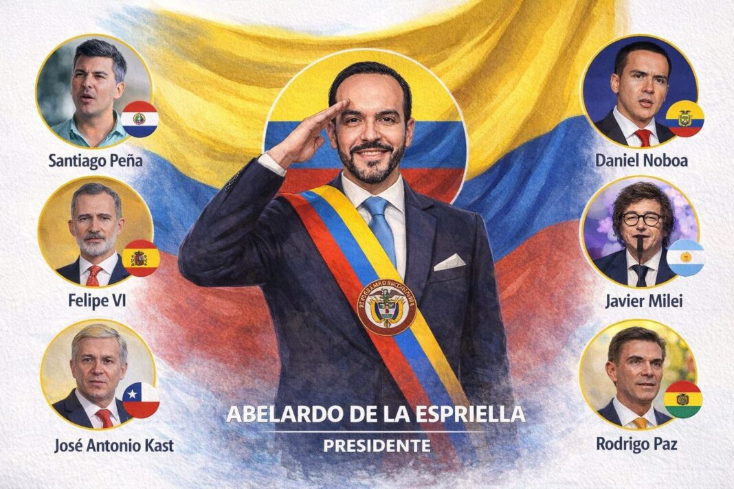 Mandatarios internacionales en reunión diplomática previa a la posesión de Abelardo de la Espriella