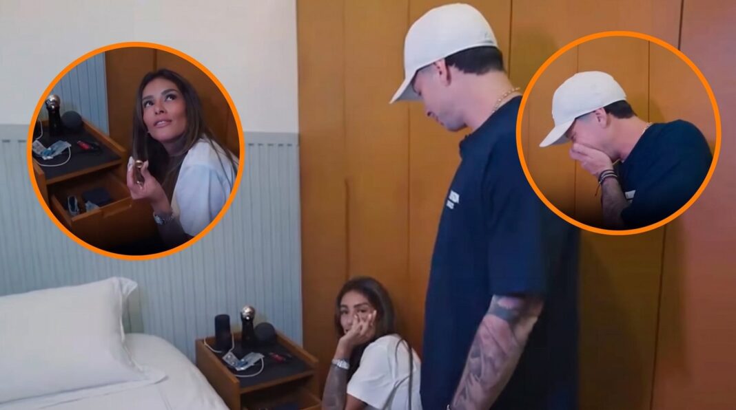 Mario Hart y Shirley Arica durante el recorrido por la vivienda