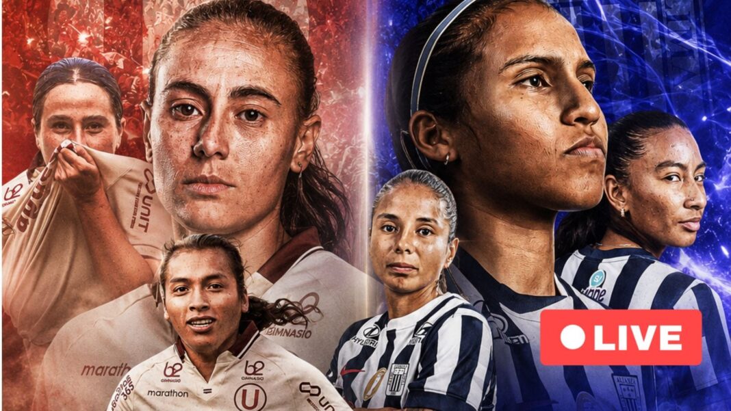 Partido de fútbol femenino entre Universitario y Alianza Lima en el estadio Monumental