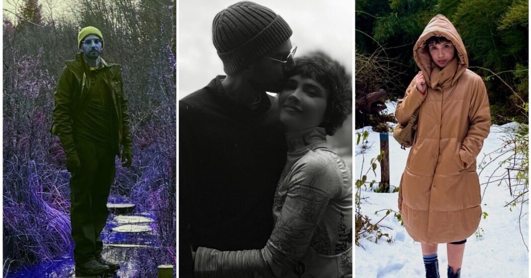 Celeste Cid y Santiago Korovsky en la nieve en Villa La Angostura