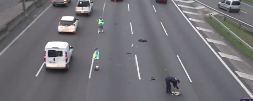 Captura de pantalla del colapso en la autopista Panamericana