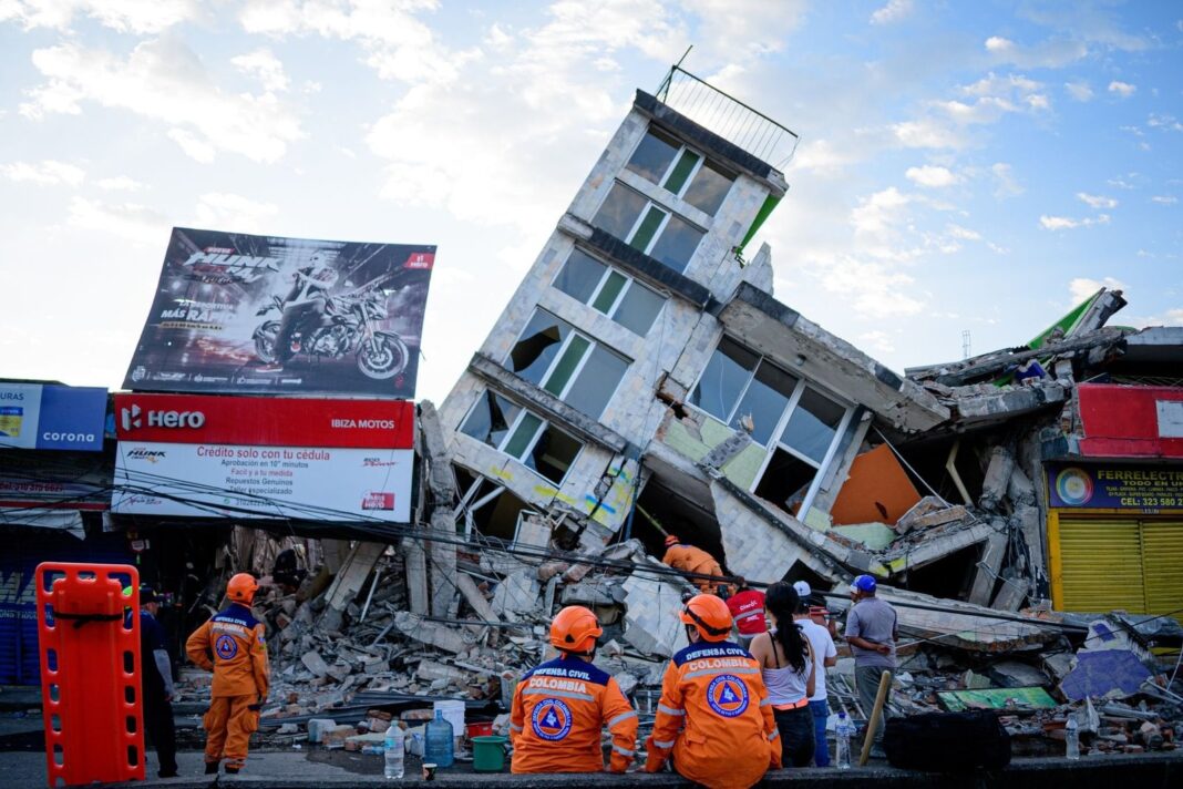 Zona afectada por el terremoto en Colombia