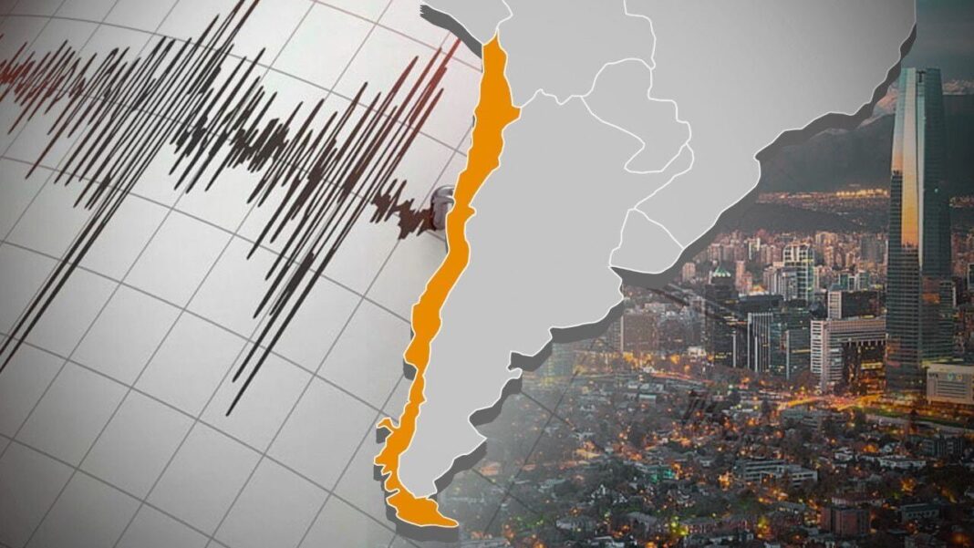 Mapa de ubicación del epicentro del sismo en San Antonio, Chile