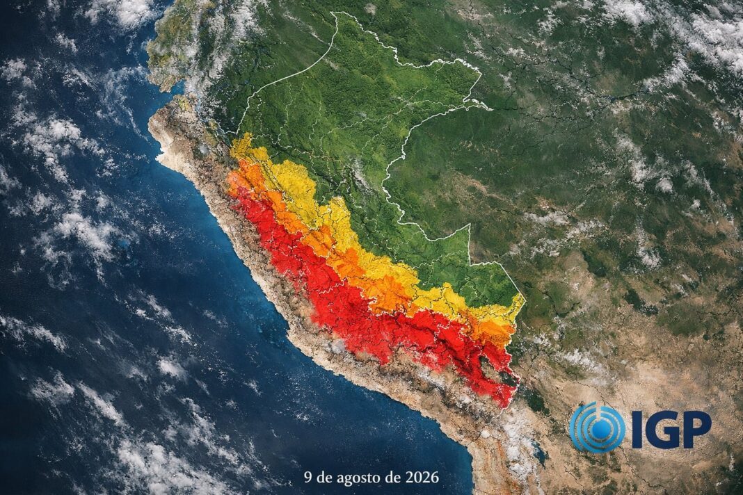 Mapa sísmico de la región Junín con epicentros en Chupaca