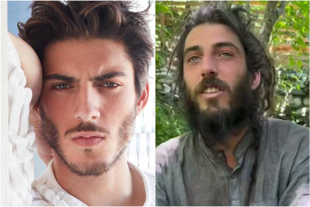 Axel Pons con pelo largo y barba, caminando descalzo por Asia central