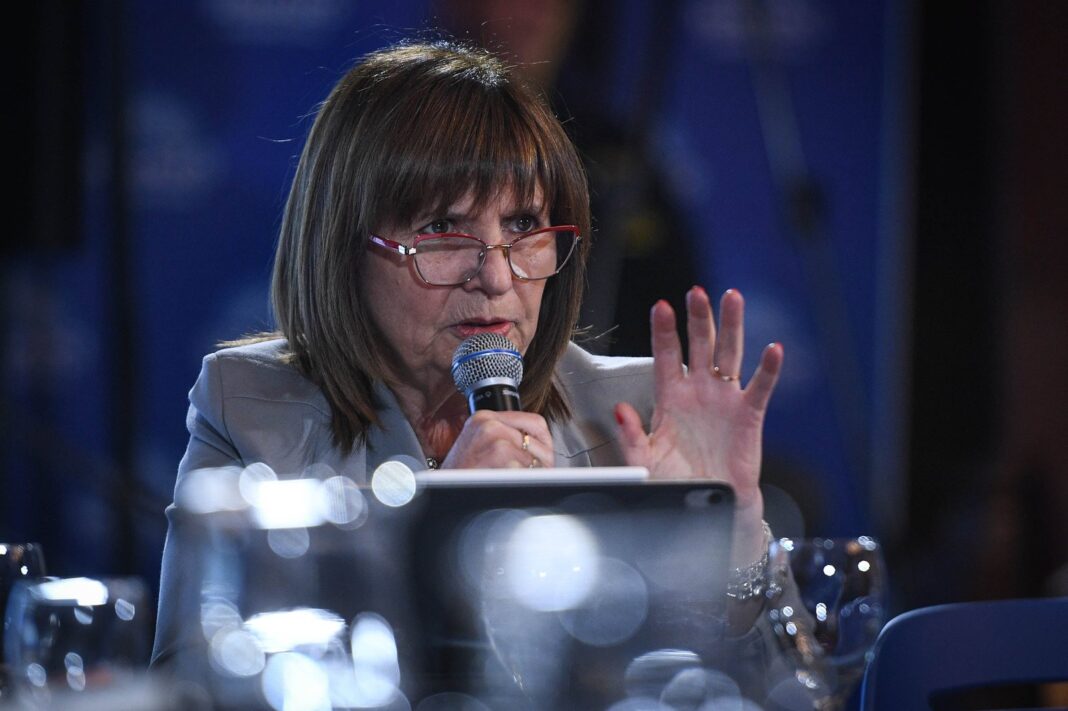 Patricia Bullrich en una conferencia de prensa