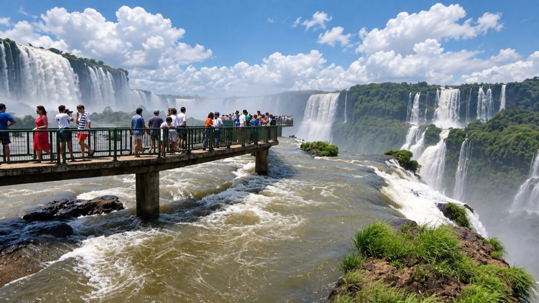 Vista de la Garganta del Diablo en las Cataratas del Iguazú