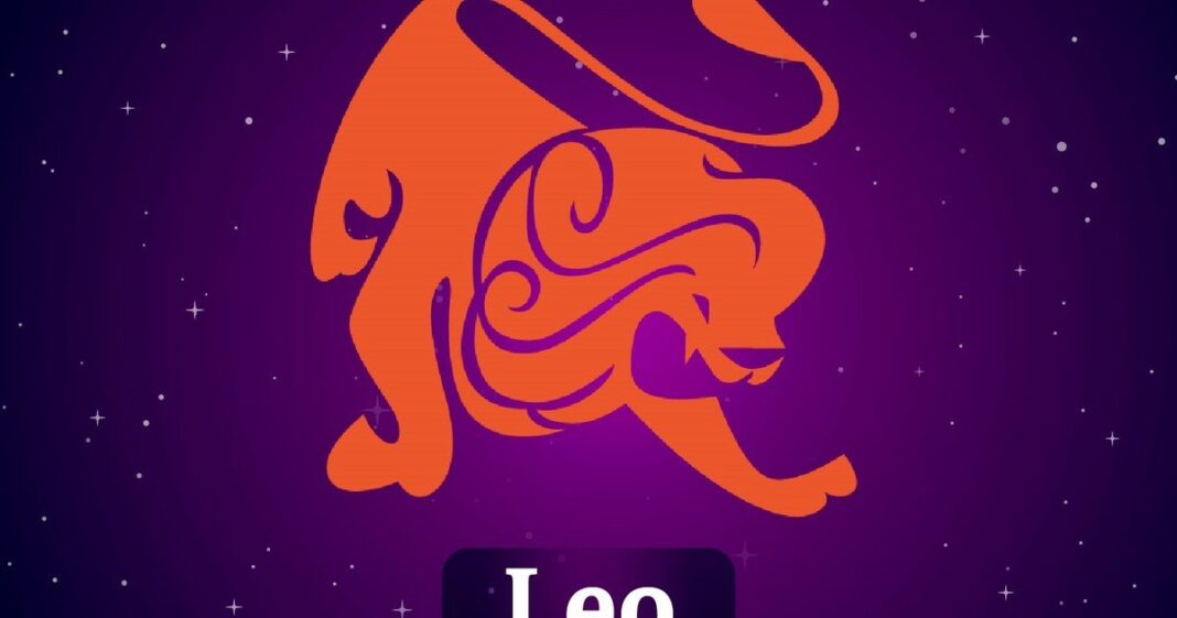 Representación del signo Leo con elementos zodiacales