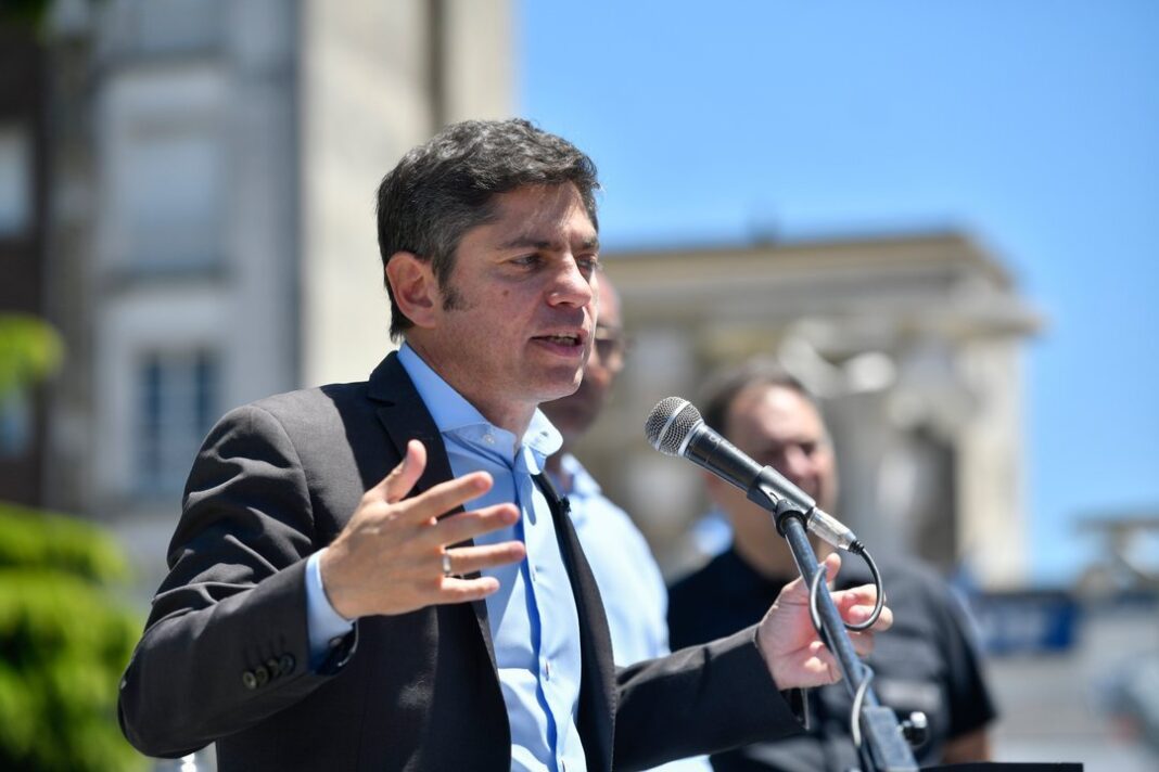 Axel Kicillof, gobernador de la provincia de Buenos Aires, en una declaración pública
