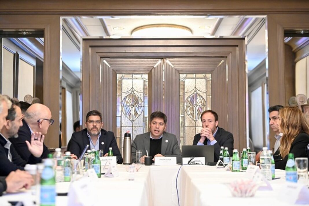 Axel Kicillof durante su visita a Nueva York
