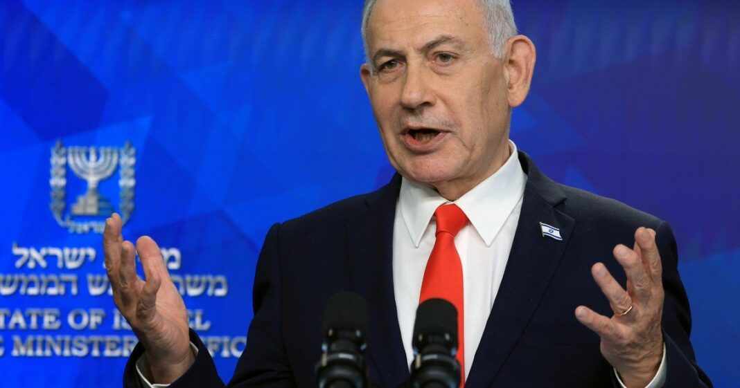 Benjamín Netanyahu en una conferencia de prensa