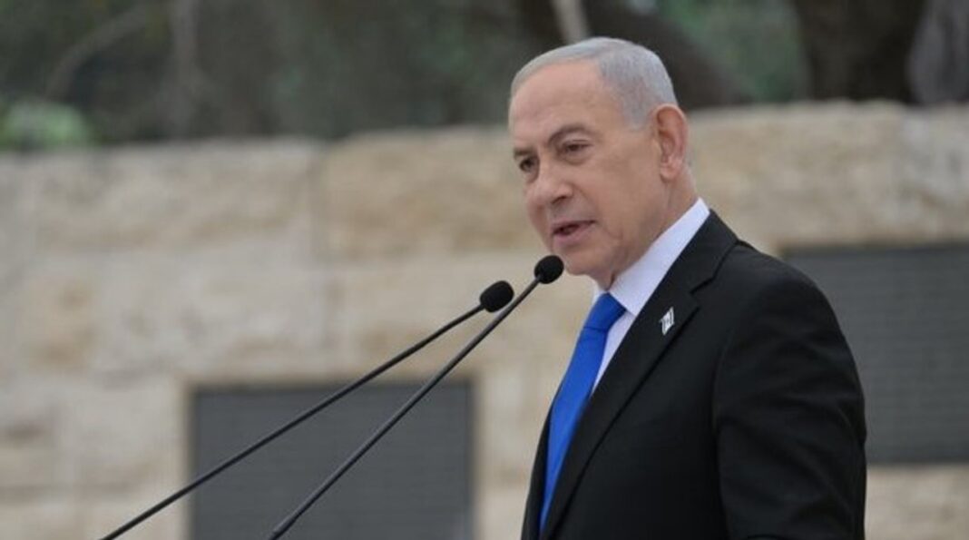 Benjamin Netanyahu durante un evento militar en Tel Aviv