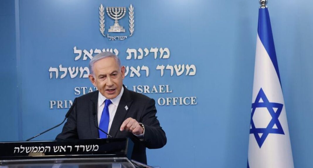 Benjamín Netanyahu durante su visita a la Franja de Gaza