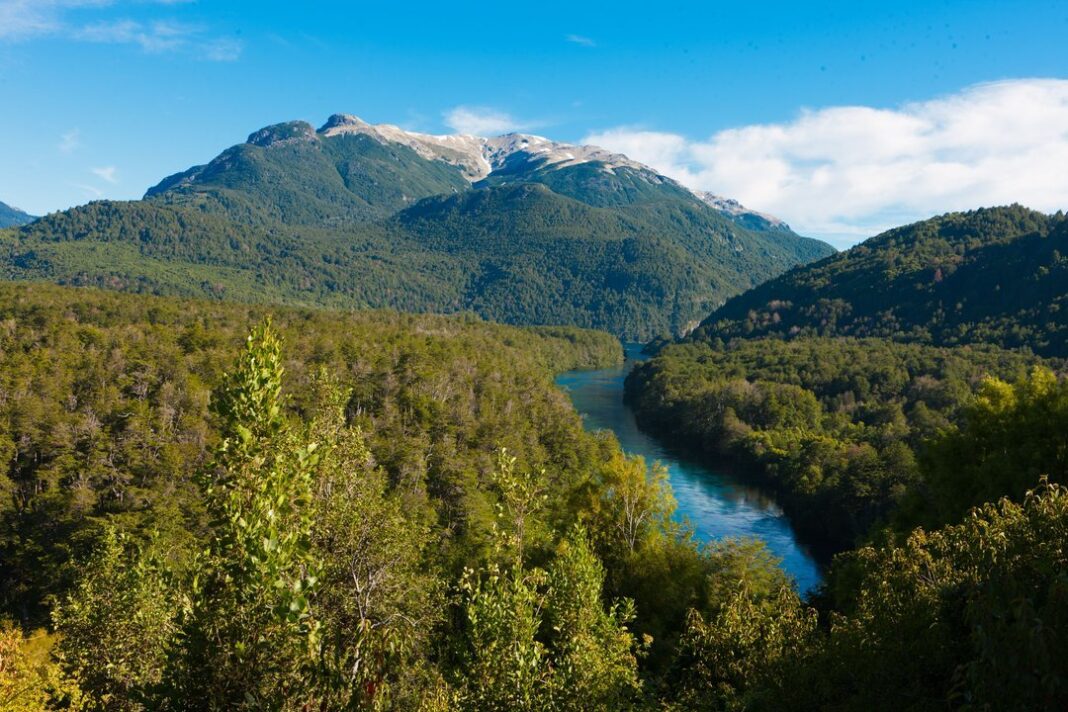 Vista de un parque nacional con visitantes y guías turísticos