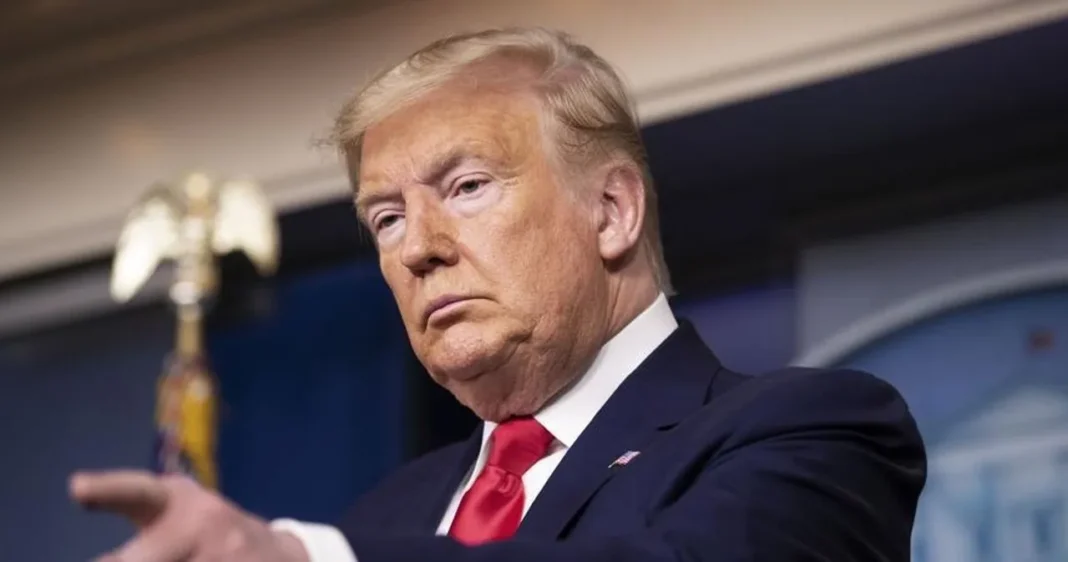 El presidente de Estados Unidos, Donald Trump, durante una comparecencia pública.