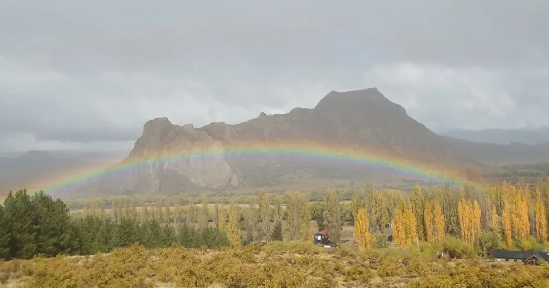 Campo de la Estancia Fortín Chacabuco en Neuquén con ganado bovino pastando